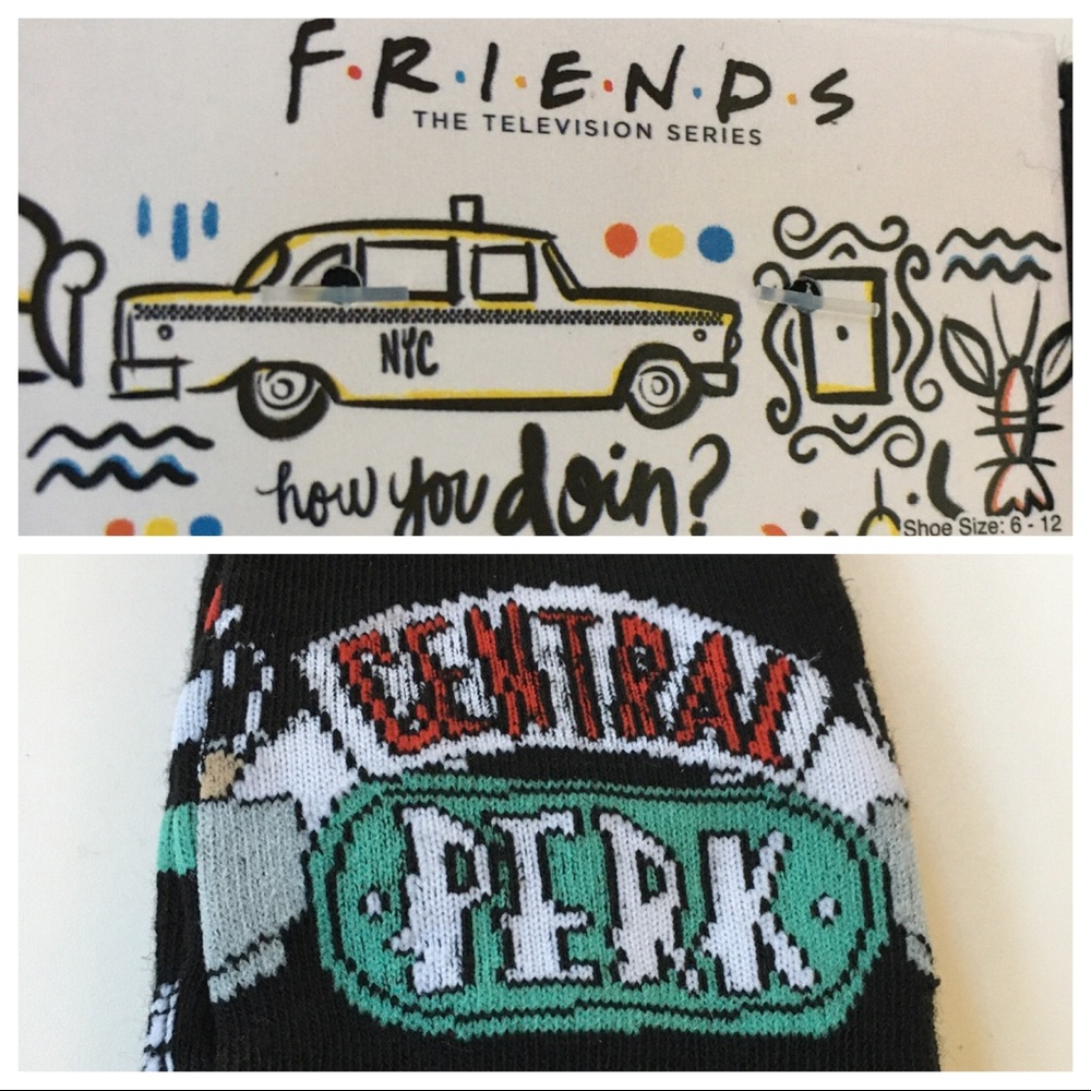 FRIENDS SOCKS central perk coffee shop cup NEW